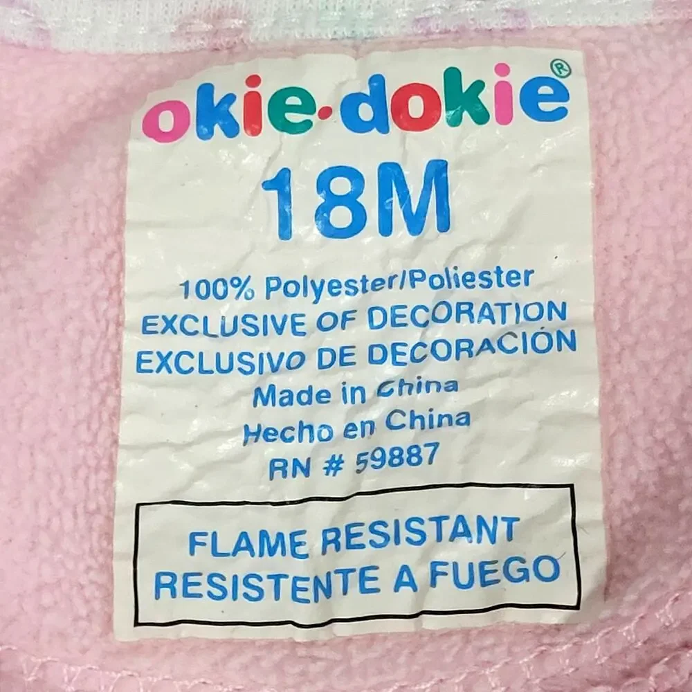 okie-dokie  Fleece Sleeper‎ Size 18mo NWOT